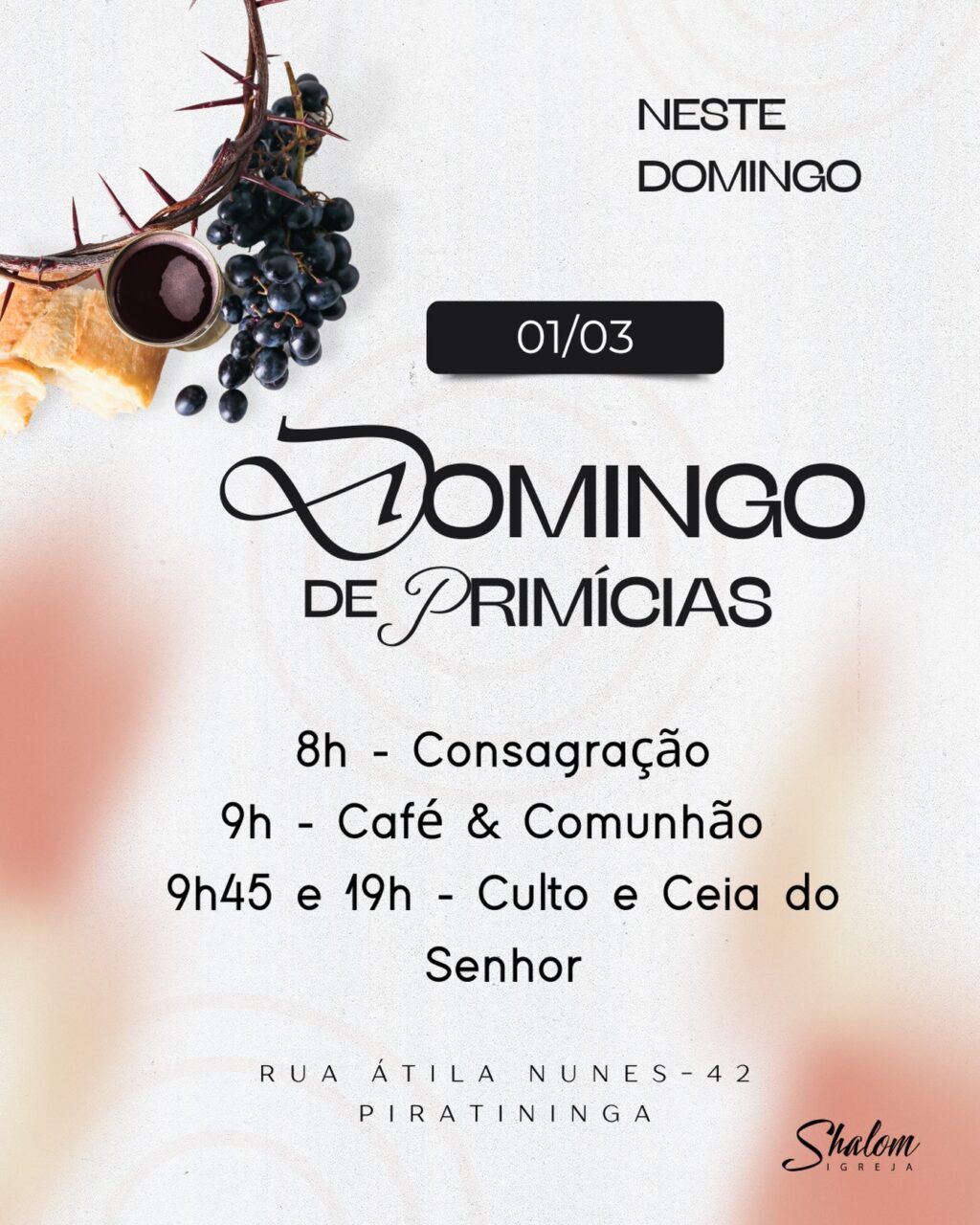 Instagram post from shalomigrejacrista. This post is in position 1.